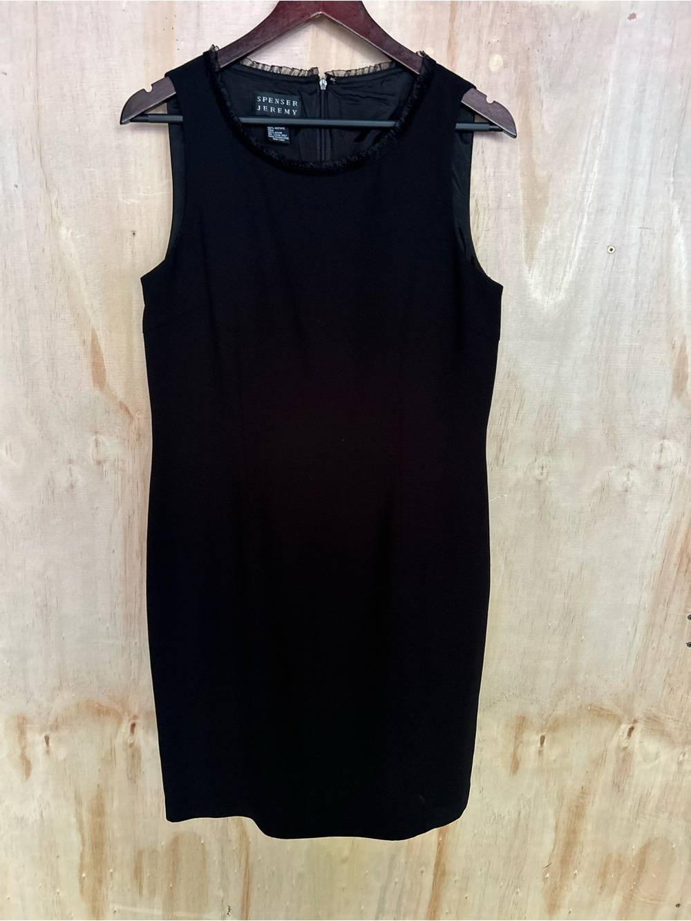 Spenser Jeremy Black Sleeveless Sheath with Trim